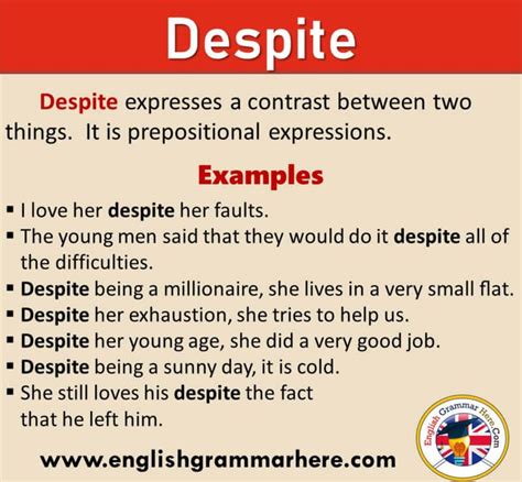 despite meaning.